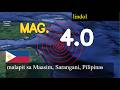 😱🚨  lindol malapit sa Maasim, Sarangani, Pilipinas live na update ngayon : 4.0 magnitude na lindol t