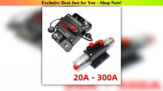 Get 20A to 300A 12V-48V Circuit Breaker Power Protect Fuse Trolling with Manual Reset Waterproof Ca