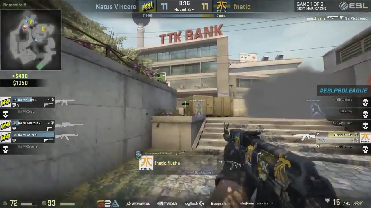 Flusha 1v4 clutch! HACKER! R.I.P. Na'VI!