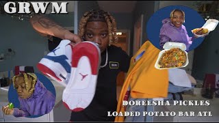 GRWM DOREESHA PUURCKLES + LOADED POTATO BAR ATL FOOD REVIEWS |HILARIOUS| MISSING MOVIE REVIEW