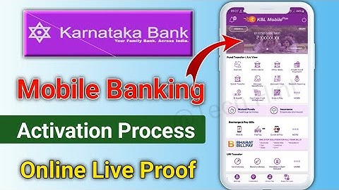 Karnataka Bank mobile banking activation process online | How to activate KBL Mobile Banking