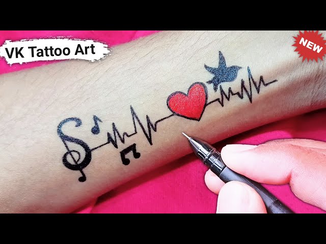 Name Tattoo design heart ecg g sohan ns ajaya tattoos nametattoo  tattooname nametattoos tattoo by ganeshptattooist  Instagram