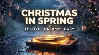 🎙 Vintage 🎄 Christmas Spring Relaxing Music | Floating Record Player 🎶 Dreamy Rain Ambience 🌧 screenshot 4