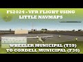 FS2024 - Full VFR flight in the Cessna 172 from Wheeler Municipal (T59) to Cordell Municipal (F36)