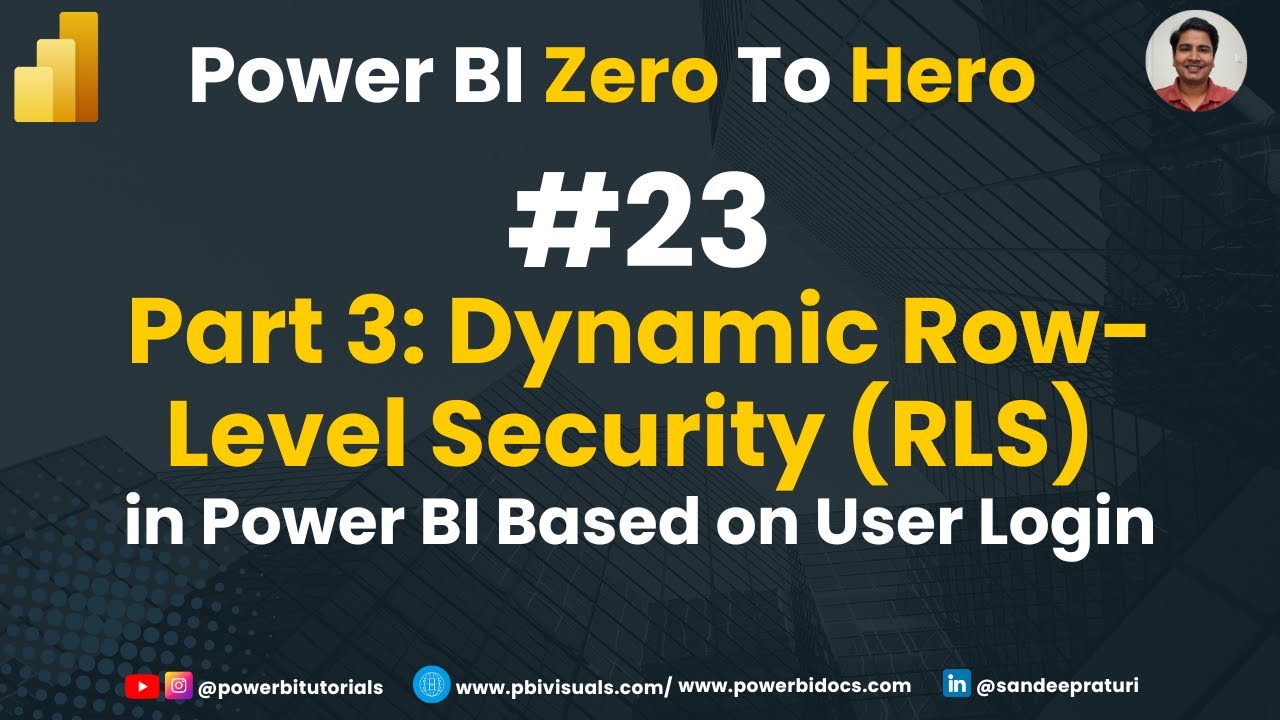 23 - Part 3: Dynamic Row Level Security RLS in Power BI Based on User ...