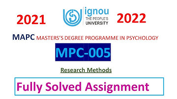 MPC-005 Solved Assignment 2021-22 IGNOU | MAPC