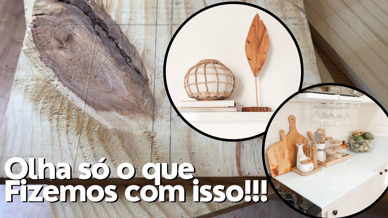DIY - 2 OBJETOS FEITOS COM SOBRAS DE MADEIRA DE PINUS #madeirapinus #diy #escultura