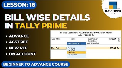 Bill wise details in tally prime bills receivable and bills payable