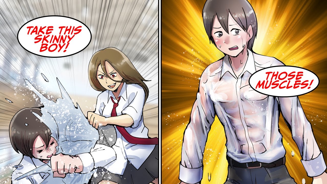 When the skinny boy got his shirt wet by "Accident" [Manga Dub]