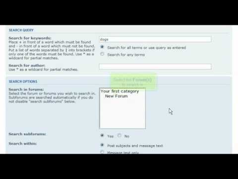 How to use search tool in phpBB