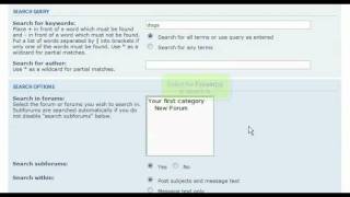 How to use search tool in phpBB