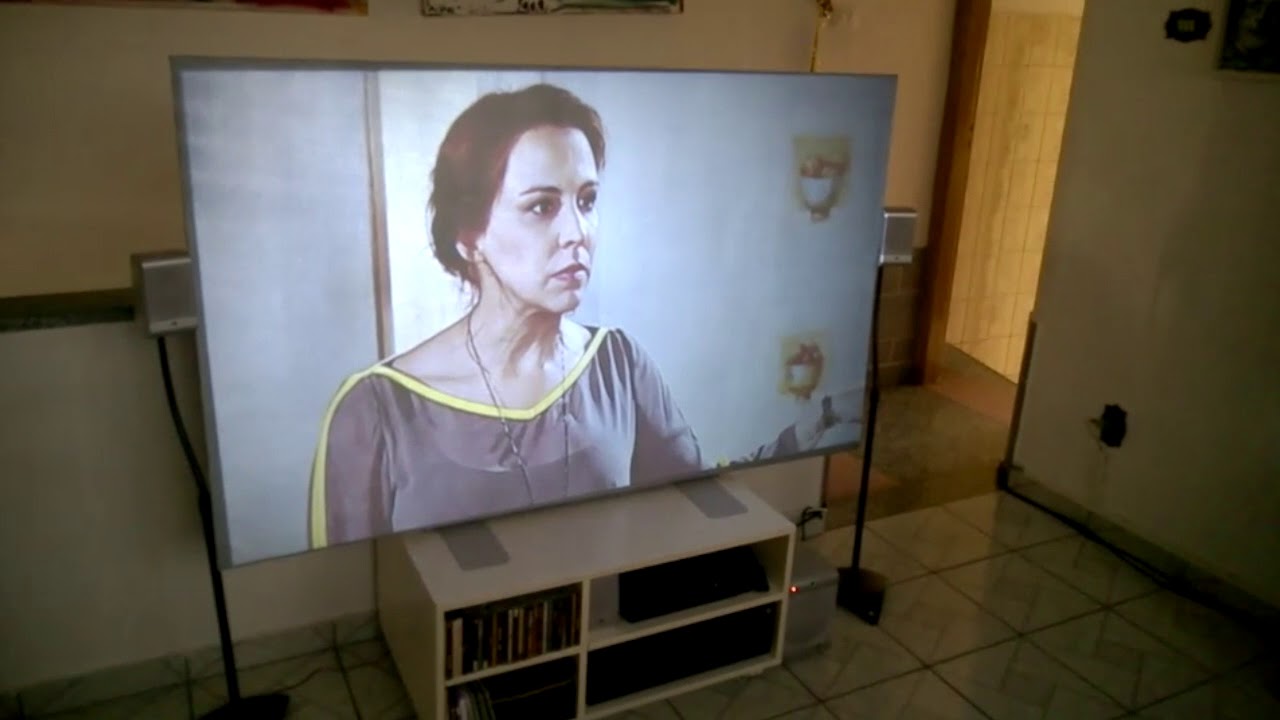 Tela para projeção caseira (projetor GP100 Vivibright) 80 polegadas 16: ...