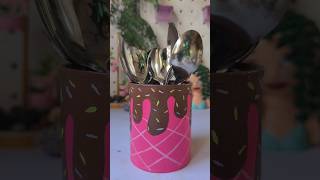 DIY pen holder ✨🧇🍫#diycrafts #easydiy #acrylicpainting #trend #art #handmade #shorts