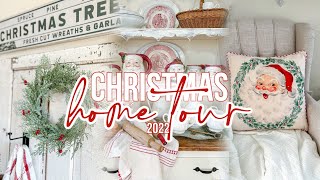 CHRISTMAS HOME TOUR 2022! VINTAGE WHITE COTTAGE CHRISTMAS DECOR HOME TOUR!