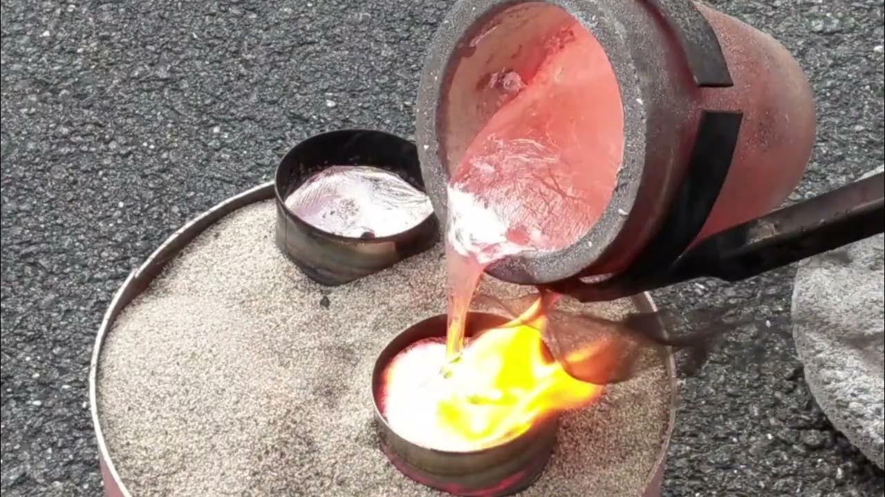 Melting metal at home Metal Sand Casting YouTube