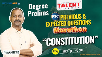 Kerala PSC Degree Level Previous Year Questions | CONSTITUTION | PYQ MARATHON DAY 4 TALENT ACADEMY