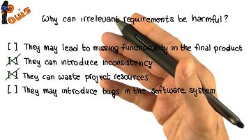 Irrelevant Requirements Quiz Solution - Georgia Tech - Software Development Process