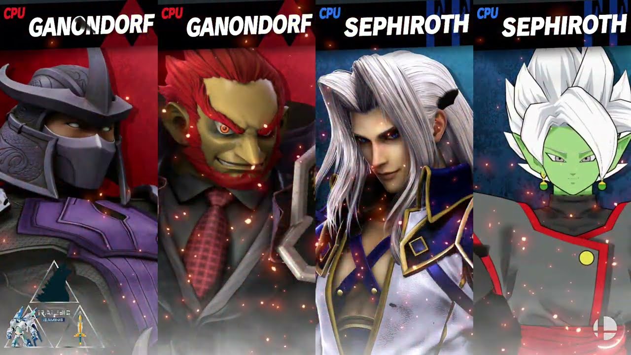 The Shredder and Fancy Ganondorf vs Royal Sephiroth and Merged Zamasu