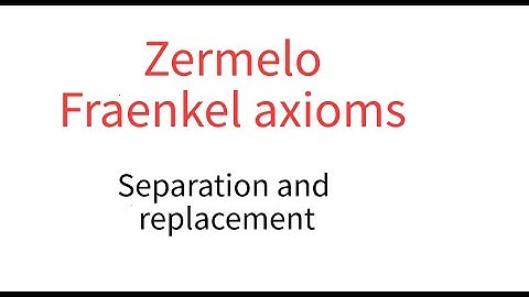 Zermelo Fraenkel Separation and replacement