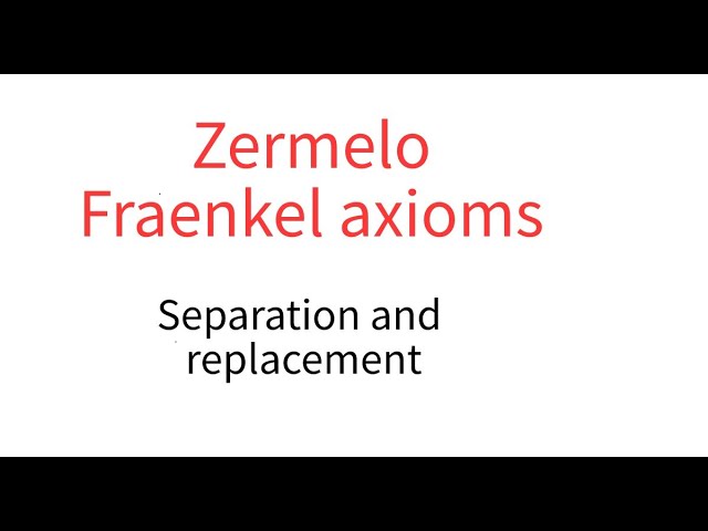 Zermelo Fraenkel Separation and replacement