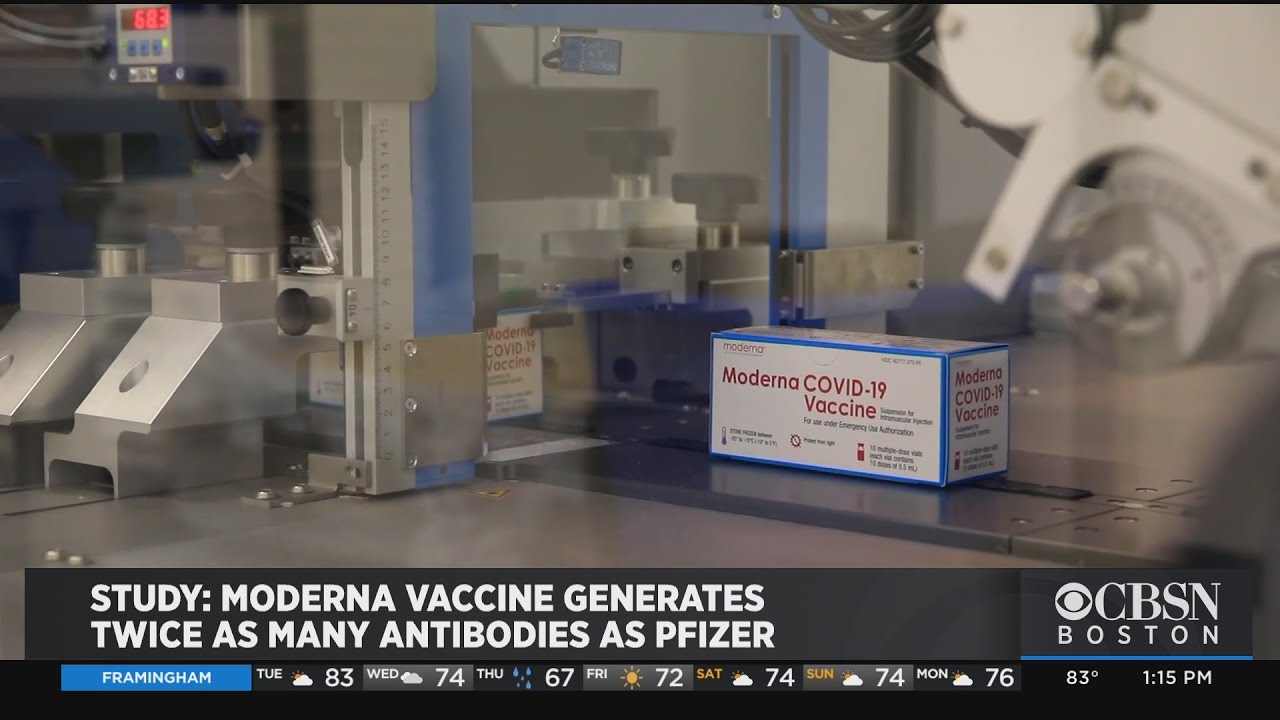 Study: Moderna Vaccine Generates Twice As Many Antibodies As Pfizer