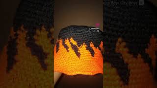 Crochet Flames bucket hat #crochet #shorts