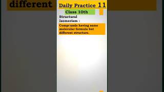 Structural Isomerism 💯💯 10th Important topic #viral #ytstudio #learning #science #chemistry