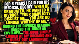 i paid for his medical degree for 6 years, then he divorced me—until the judge opened my envelope