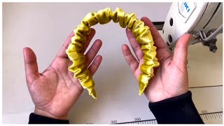 خياطة طوق للشعر من بقايا قماش القطيفة المطاطي Diy / How to make a headband