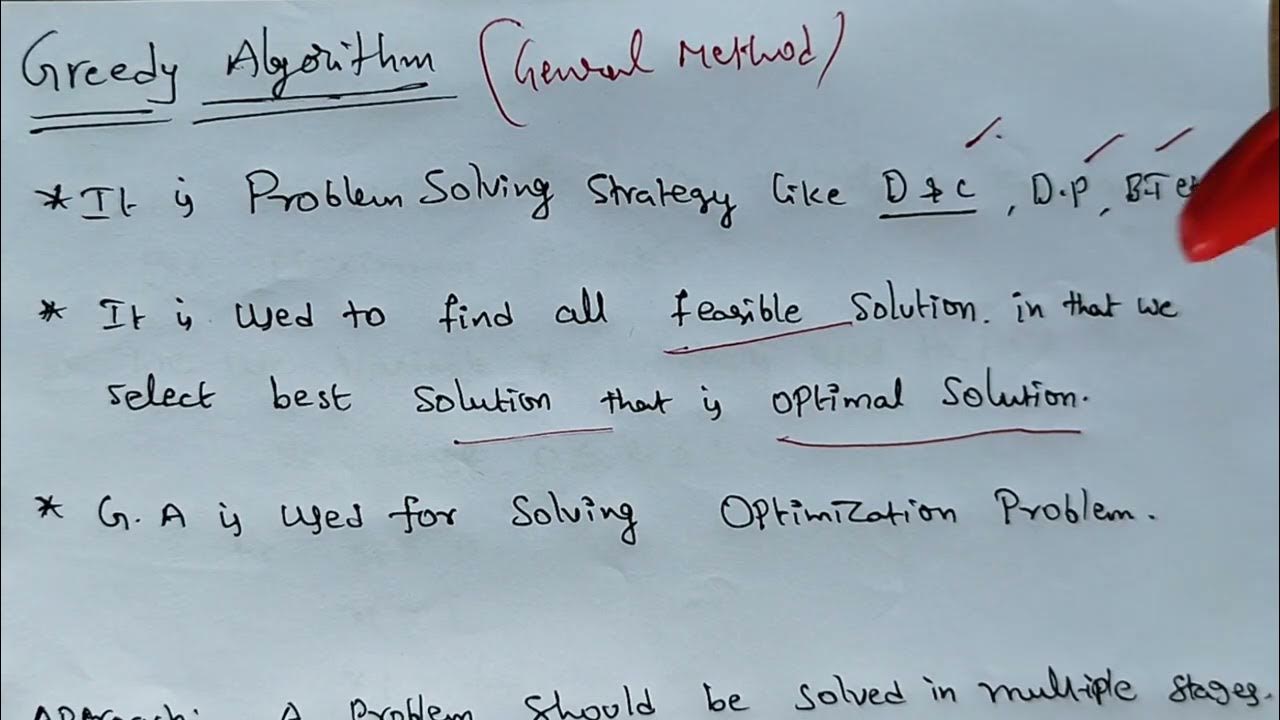 Introduction to Greedy Method | General Method | Applications | Lec-20 ...