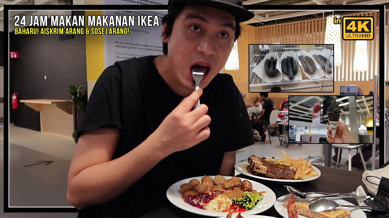 24 JAM hanya makan makanan IKEA (Mukbang Malaysia)