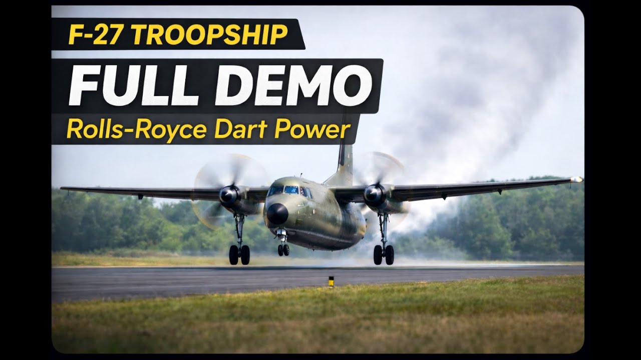 F-27 Troopship in Action | Pure Dart Engine Performance
