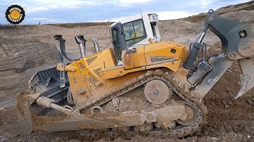 Liebherr PR 776 Bulldozer Pushing over the Quarry Edge
