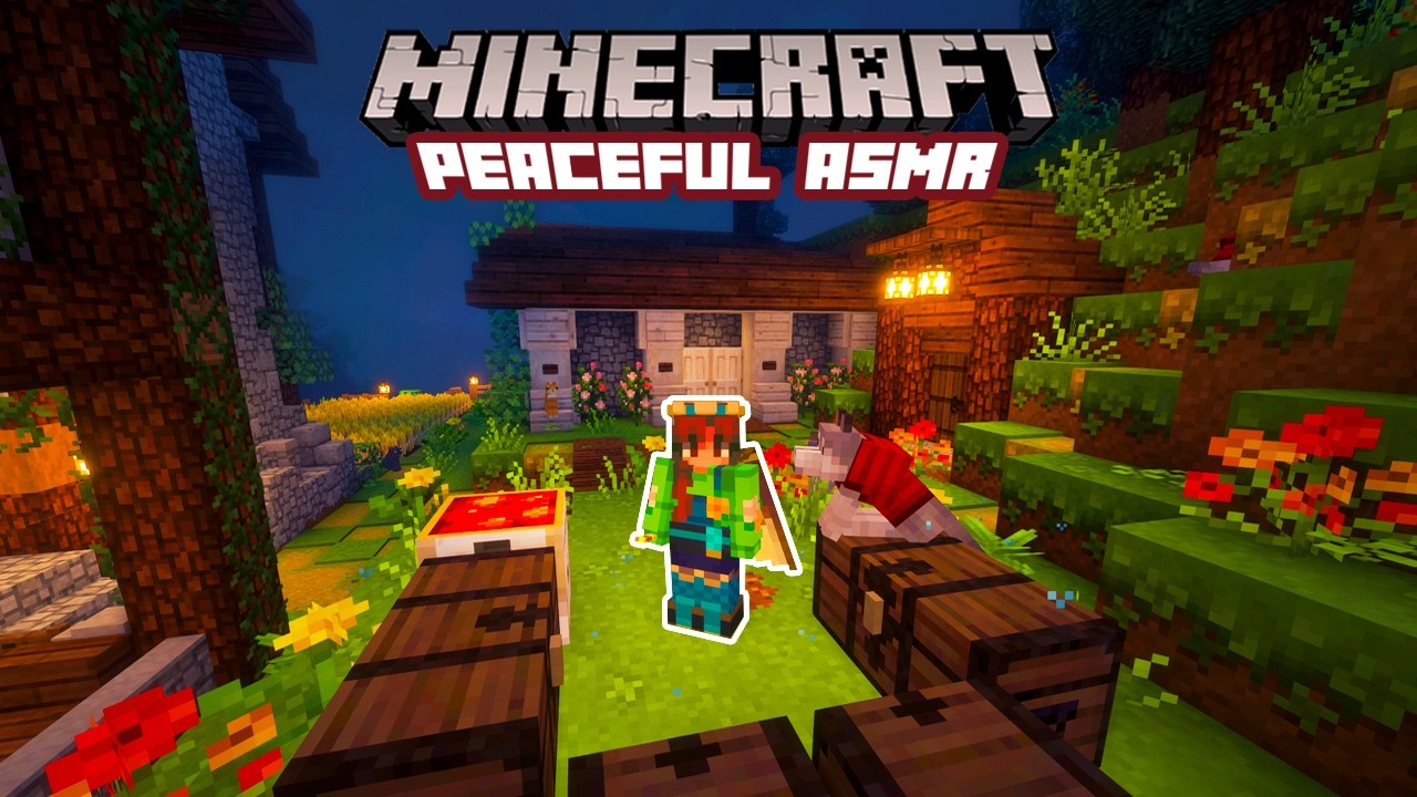 Minecraft ASMR for Sleep | Relax while I organize our storage room on a peaceful rainy evening...