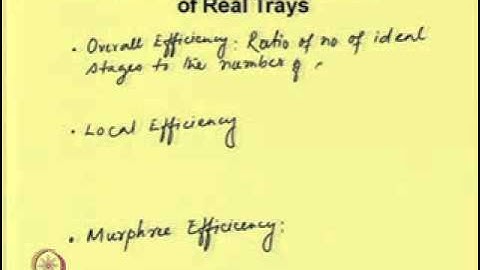 Mod-05 Lec-08 Fractional Distillation: Subcooled Reflux ,Tray Efficiency and Use of Open Steam