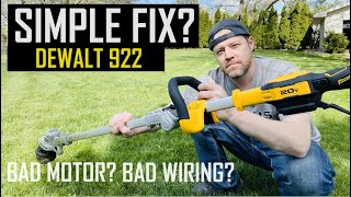 DeWalt 20V 922 String Trimmer Fix. DeWalt String Trimmer Malfunction and Troubleshooting.