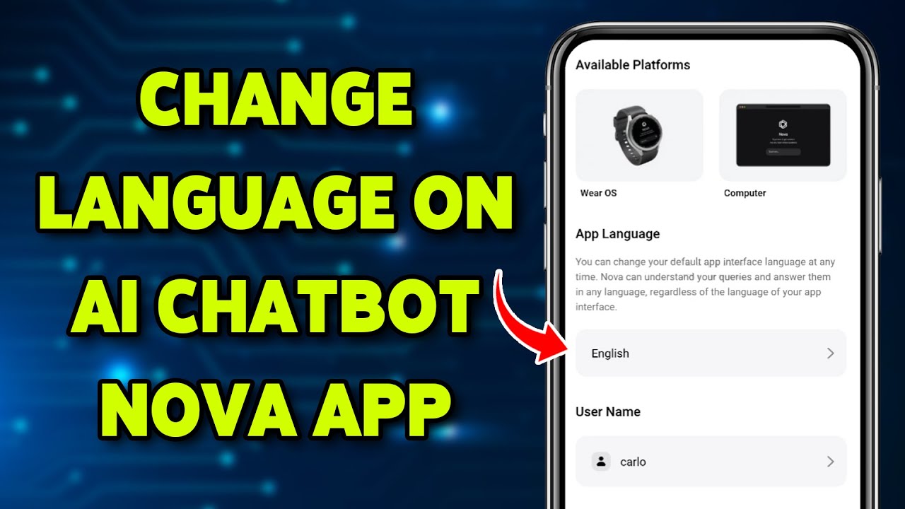 How To Change Language On AI Chatbot Nova App 2025 | Update Language ...