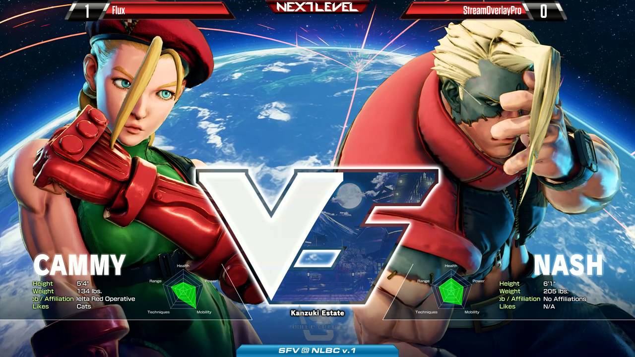 SFV/SF5: Next Level Battle Circuit V.1 - Flux (Cammy) vs StreamOverlayPro (Nash)
