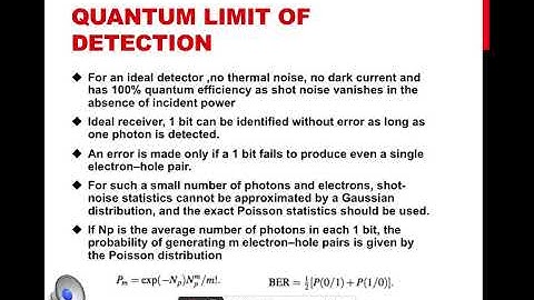Noise sources & Quantum limit of detection