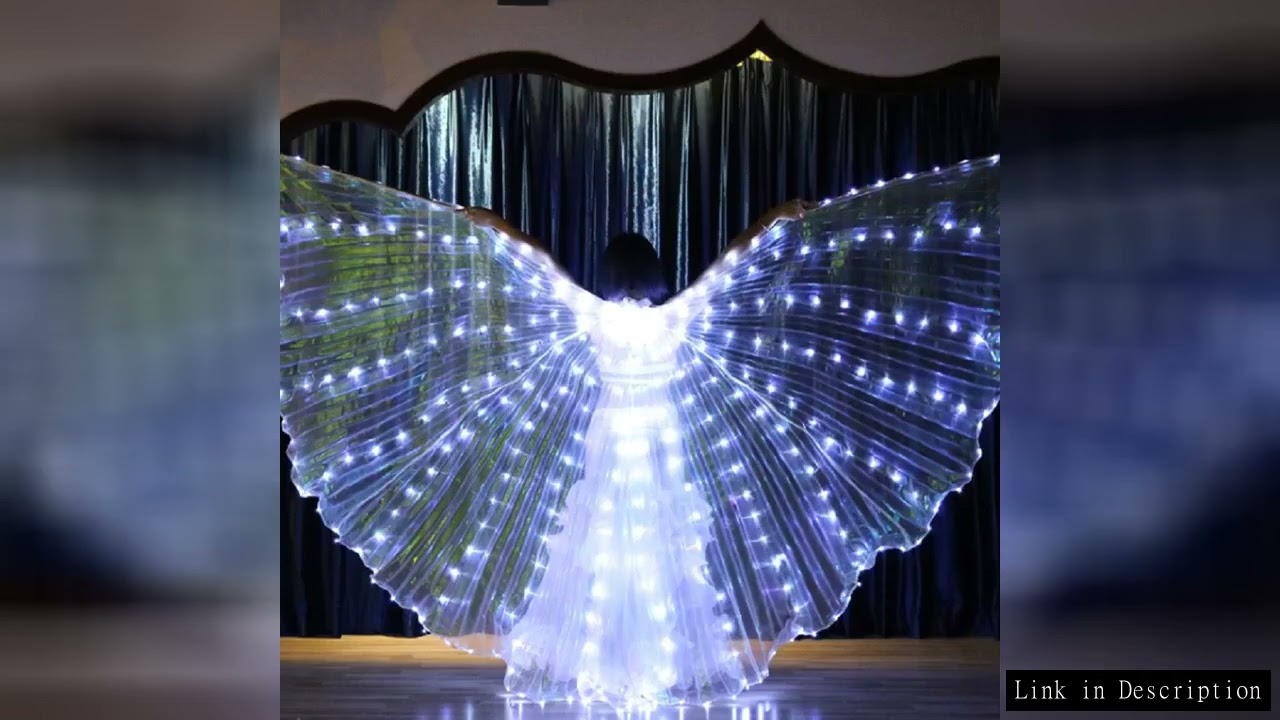 LED Isis Wings Colorful LED Butterfly Wings With Telescopic Sticks Glowing Light Up Costume Performa