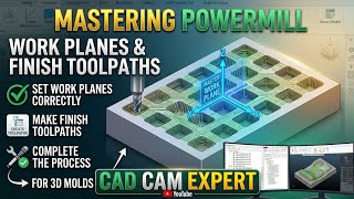 PowerMill Tutorial: How to Set Workplanes, Roughing & Finishing Toolpaths for 3D Molds
