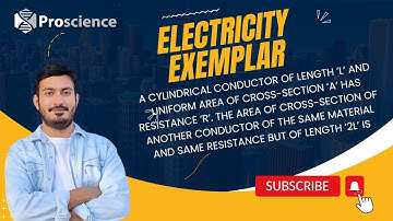 A cylindrical conductor of length l and uniform area of cross-section A has resistance R another