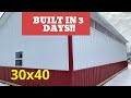 24x40 Pole Barn Garage Build - 3 Days Start to Finish! (Half the price of a Morton)