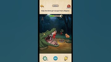 Nightmare Puzzle: The Unknown - Level 35 - Help the blind girl escape from alligator.
