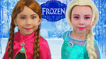 Alice as Princess Elsa and Anna | Stories for girls - Compilation video