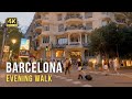 Barcelona Spanien Abendlicher Stadtspaziergang 4K Walking Tour