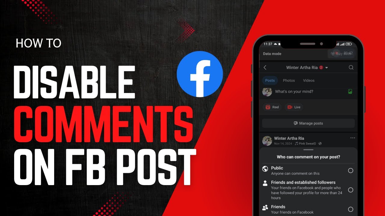 How to Turn Off Comment on Facebook Post - YouTube