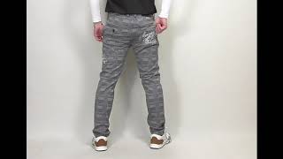 ガッチャゴルフ ロゴ刺繍 グレンチェック柄 ドライ ストレッチパンツ 202gg1803