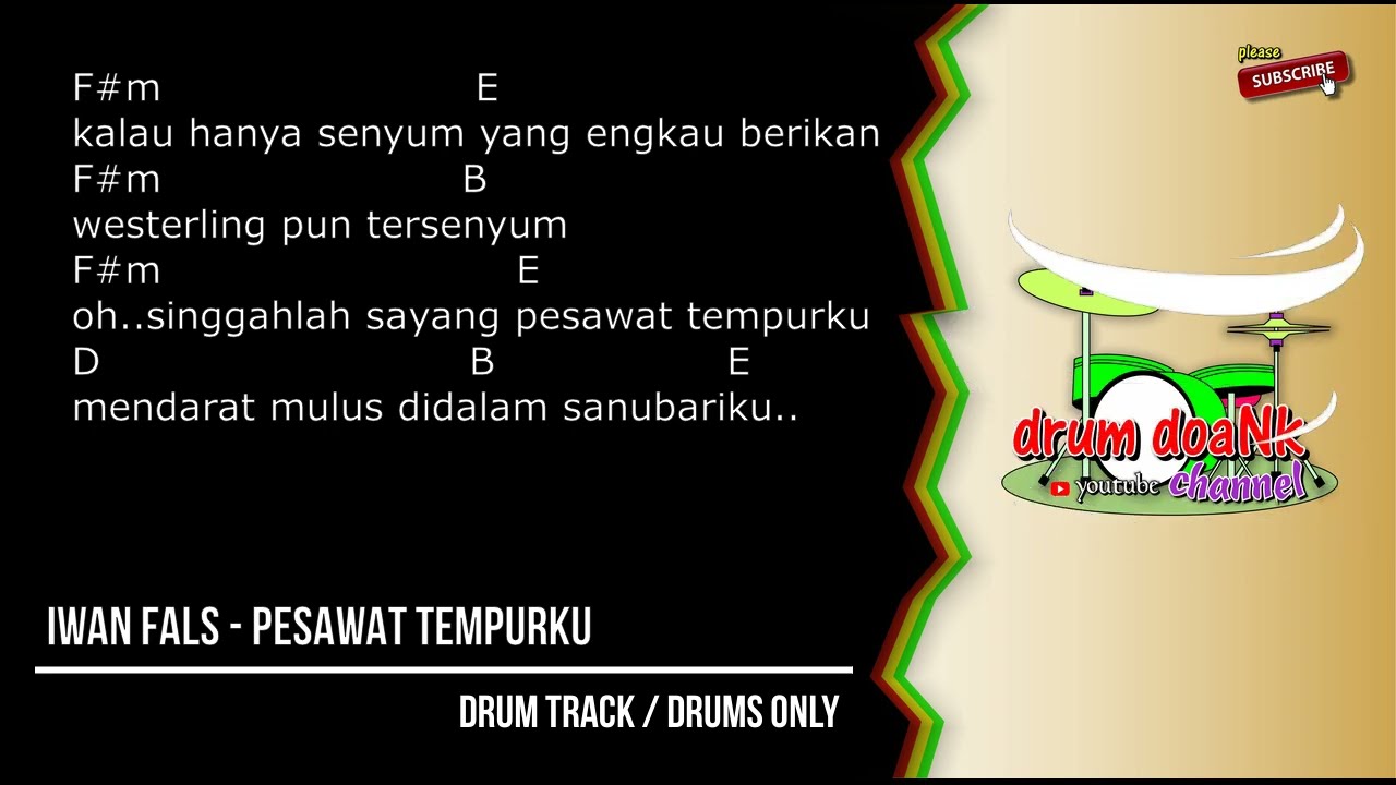 Iwan Fals - Pesawat Tempurku (drums only) [chord gitar \u0026 lirik]