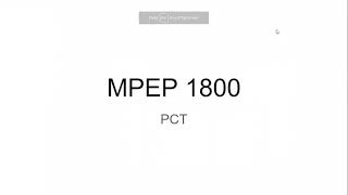 MPEP 1800 Review
